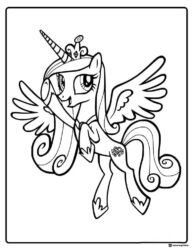 Princess Celestia flying My Little Pony coloring