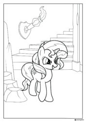Princess Celestia standing by stairs coloring page