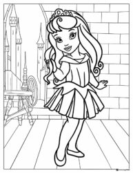 Princess Coloring Sheet with Spinning Wheel