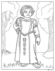 Princess Fiona Full Body Portrait Coloring Page