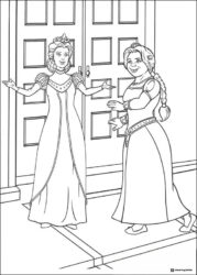 Princess Fiona and Queen Lillian coloring page