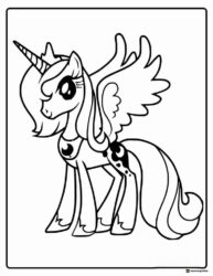 Princess Luna standing My Little Pony coloring page