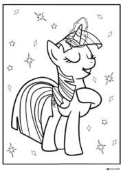 Princess Twilight Sparkle with stars coloring page