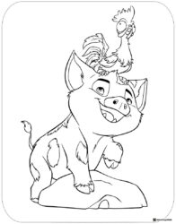 Pua and Heihei Coloring Page