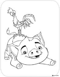 Pua and Heihei Friends Coloring Page