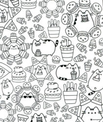 Pusheen Fast Food Coloring Page
