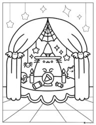 Pusheen Fortune Teller Coloring Page