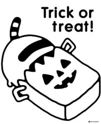 Pusheen Halloween Treat Coloring Page