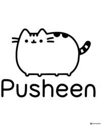 Pusheen Logo Coloring Page