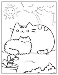 Pusheen and Stormy Outdoors Coloring Page