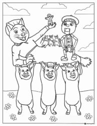 Puss in Boots and Friends Coloring Page