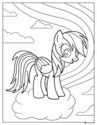 Rainbow Dash on a cloud My Little Pony coloring page