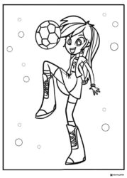 Rainbow Dash playing with soccer ball Equestria Girls