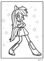 Rainbow Dash posing confidently Equestria Girls coloring