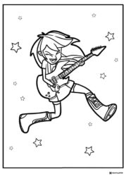 Rainbow Dash rocking out with guitar Equestria Girls