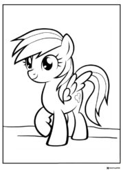 Rainbow Dash standing My Little Pony coloring page