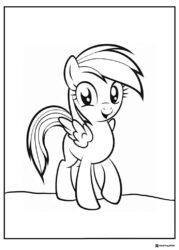 Rainbow Dash standing My Little Pony coloring sheet