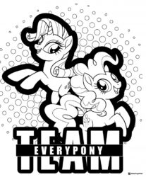 Rarity Pinkie Pie Team Everypony coloring page