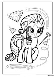 Rarity with diamonds and scissors My Little Pony coloring