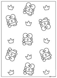Repetitive pattern of small Keroppi characters coloring page