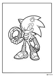 Robotic Sonic Holding a Power Ring Coloring Page