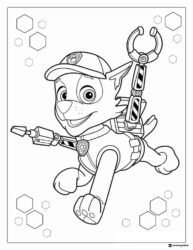 Rocky Coloring Page with Grabber Arm and Recycling Tools