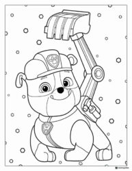 Rubble Coloring Page Holding Construction Scoop Arm