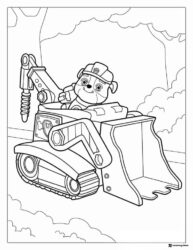 Rubble Coloring Page in Construction Bulldozer
