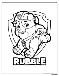 Rubble Coloring Page in Helmet with Construction Pup Pack