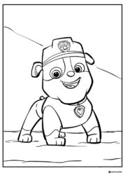 Rubble Coloring Page with Construction Hat