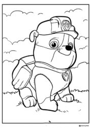 Rubble Coloring Page with Construction Hat and Vest
