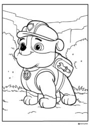 Rubble Coloring Page with Hard Hat and Construction Gear