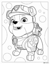 Rubble Coloring Page with Hard Hat and Construction Gear 2