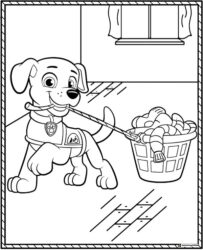 Rubble and Marshall Doing Laundry Coloring Page