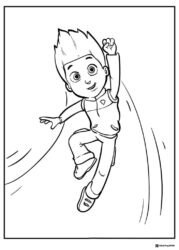 Ryder Coloring Page Leaping with a Smile
