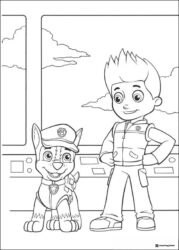 Ryder and Chase Coloring Page in Control Room