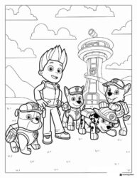 Ryder and Pups Coloring Page at Lookout Tower