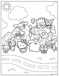 Sanrio Characters Adventure Coloring Sheet 1