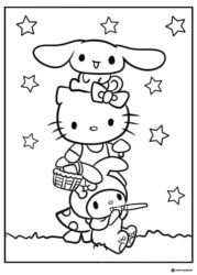 Sanrio Characters Coloring Page Cinnamoroll on top