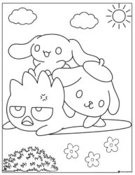 Sanrio Characters Playing Together Coloring Page