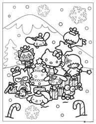 Sanrio Christmas Party Coloring Page 1