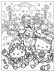 Sanrio Halloween party coloring page