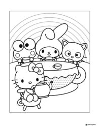 Sanrio Tea Party Coloring Page
