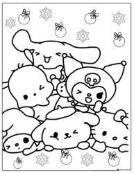 Sanrio Winter Fun Coloring Page 1
