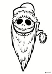 Santa Jack Skellington head with beard coloring