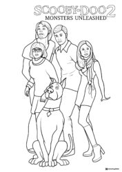Scooby Doo 2 Monsters Unleashed gang coloring sheet