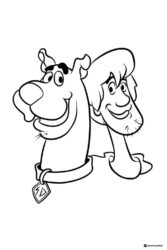 Scooby Doo and Shaggy portrait coloring sheet