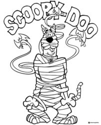 Scooby Doo as a mummy coloring page