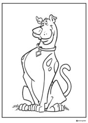 Scooby Doo sitting coloring page