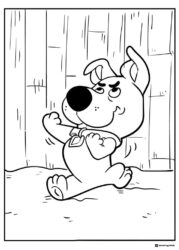 Scrappy Doo flexing coloring page